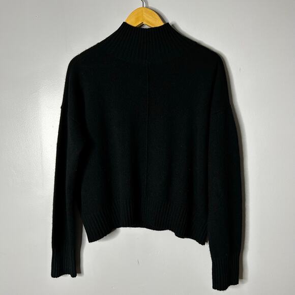 Free People Poppy Cashmere Sweater Women's Medium Black Cozy Minimalist Neutral - Picture 5 of 11